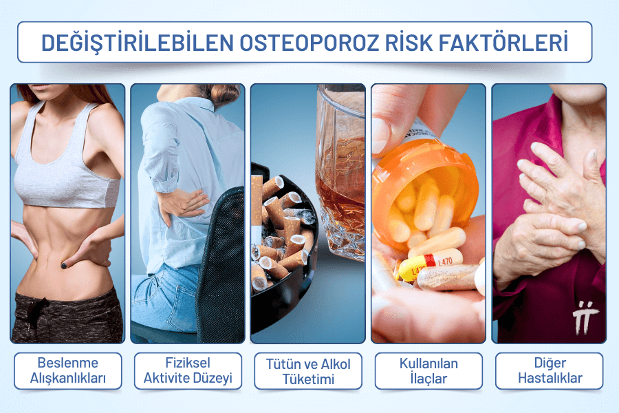 Genetik yatkınlık gibi bazı risk faktörleri kontrol dışı olsa da yaşam tarzı düzenlemeleriyle kemik erimesi (osteoporoz) riskini yönetmek ve azaltmak mümkündür.