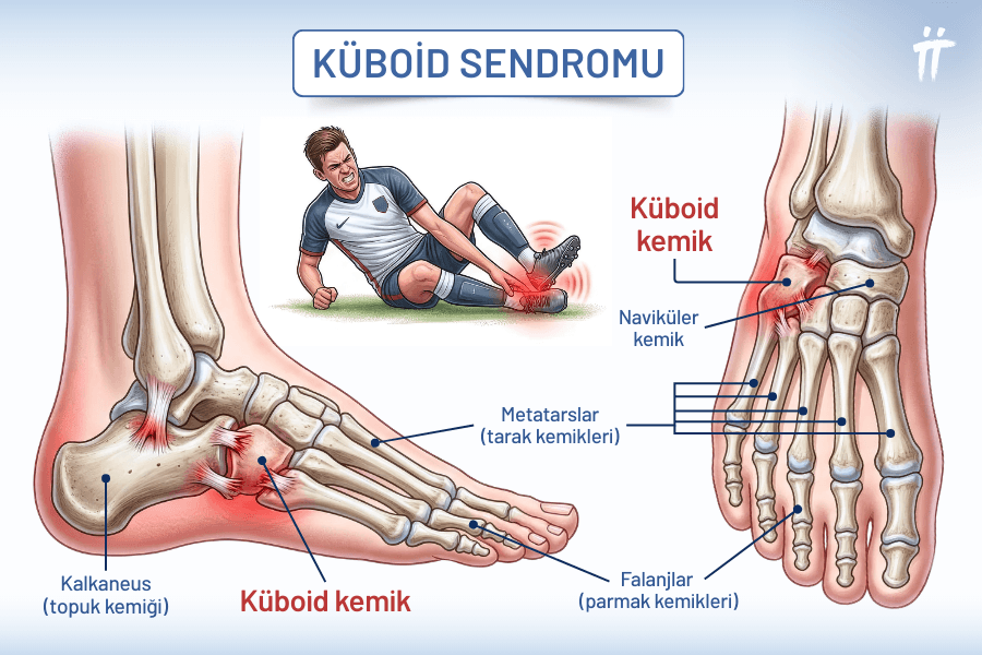 Çoğunlukla ayak bileği burkulmaları sonrası gelişen küboid sendromu, ayağın dış yan kısımda hassasiyet ve hareket kısıtlılığı ile seyreden bir ayak ağrısı şikayeti yaratır.
