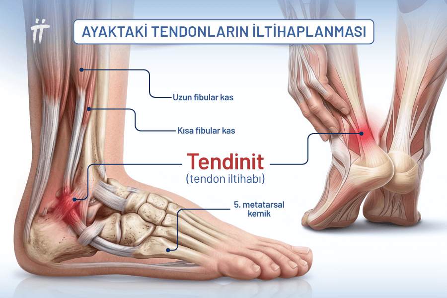 Ayaktaki tendonların iltihaplanması, hareket özgürlüğünü kısıtlayan bir ayak ağrısı şikayetine yol açabilir.
