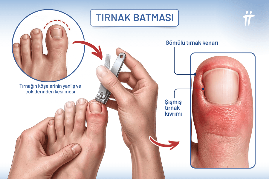 tırnak batması görüntüsü