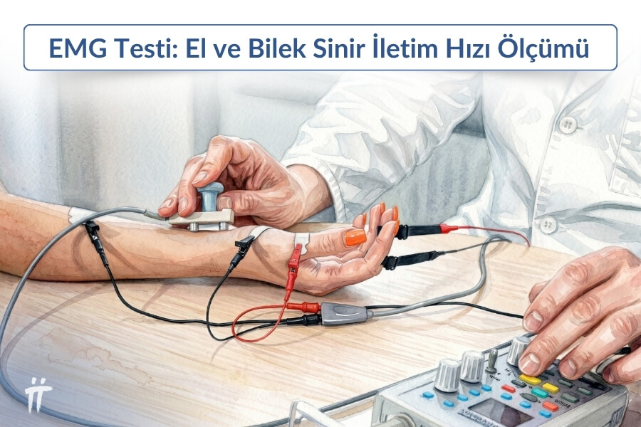 EMG testi ile el ve bilek sinir iletim hızı ölçümü - elektromiyografi teşhisi