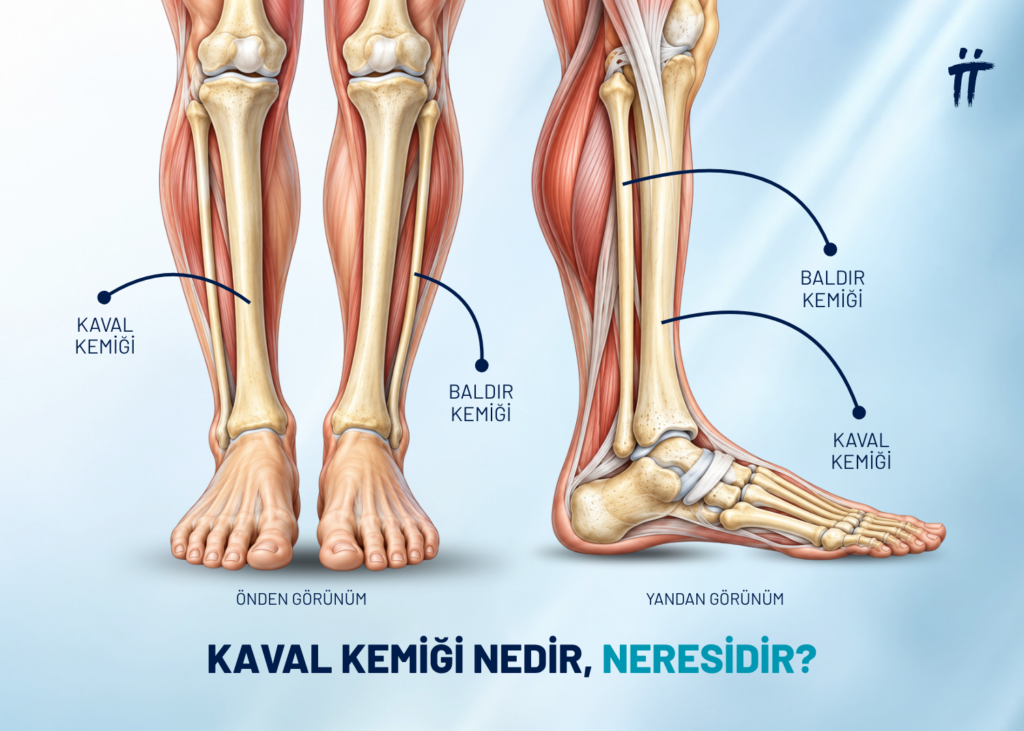 Kaval kemiği (tibia) ve baldır kemiğinin (fibula) bacaktaki yerleşimi
