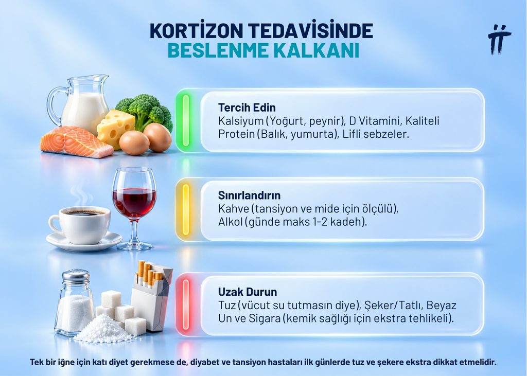 Beslenme listesi kişiye göre değişir. Böbrek hastalığınız, şeker hastalığınız ya da kalp hastalığınız varsa beslenmenizi doktorunuz ya da diyetisyeninizle planlayın.