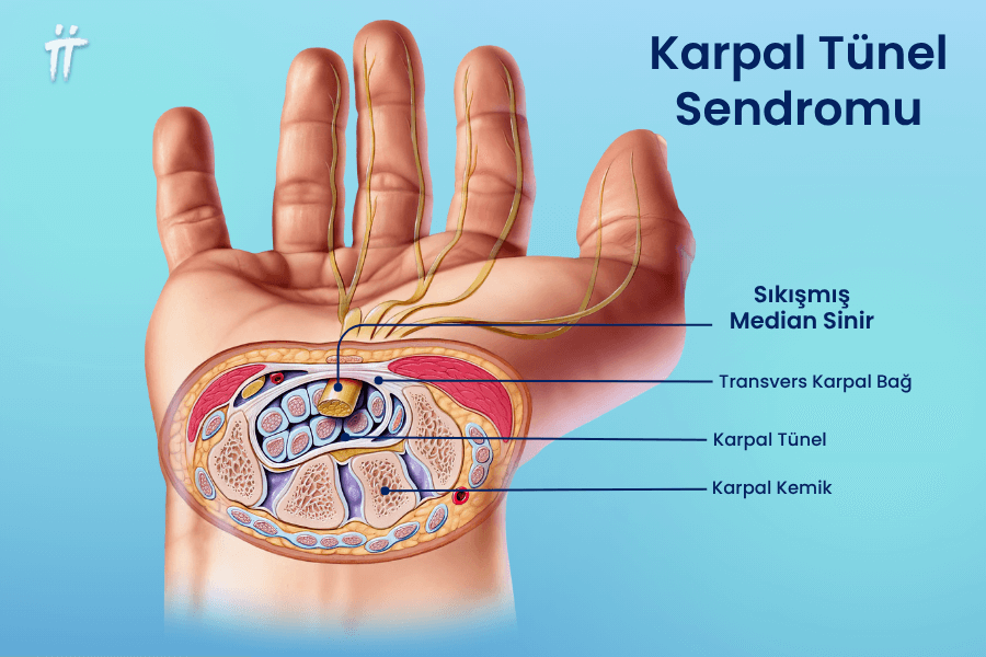Karpal tünel sendromu belirtileri arasında el, bilek ve kol ağrısı yer alır.